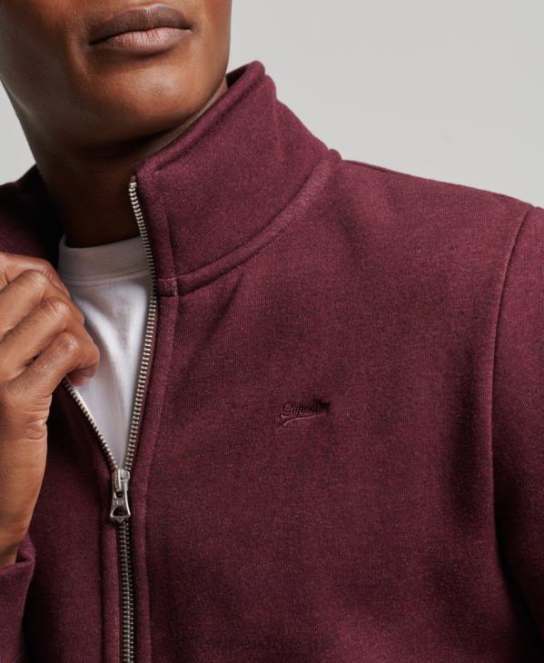 Superdry Hommes haut de survêtement zippé en coton bio à logo vintage D64Z4989 vêtements rouge