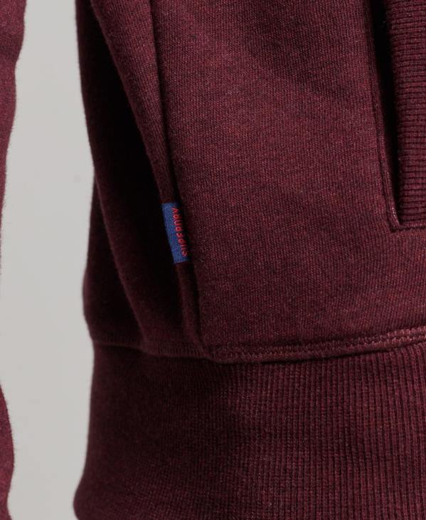 Superdry Hommes haut de survêtement zippé en coton bio à logo vintage D64Z4989 vêtements rouge