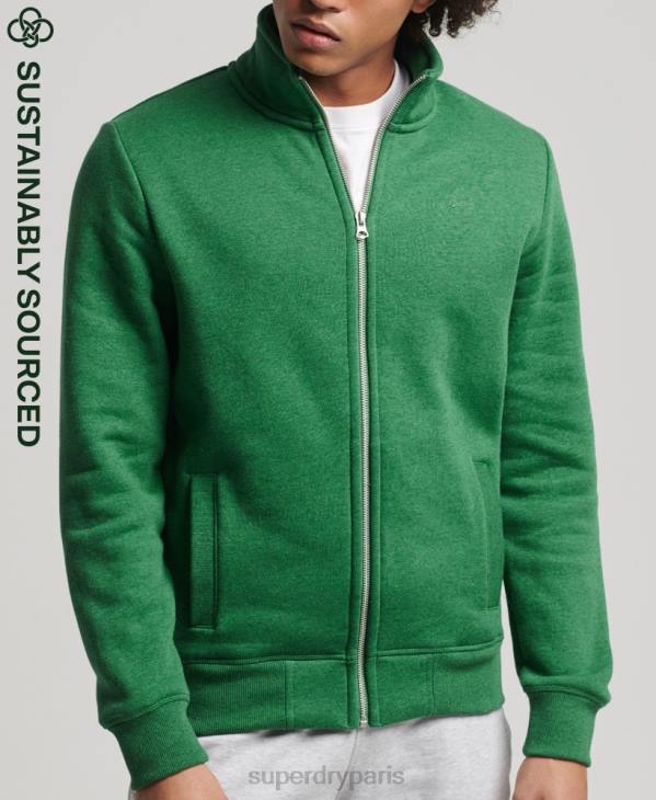 Superdry Hommes haut de survêtement zippé en coton bio à logo vintage D64Z5024 vêtements vert