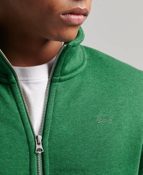 Superdry Hommes haut de survêtement zippé en coton bio à logo vintage D64Z5024 vêtements vert