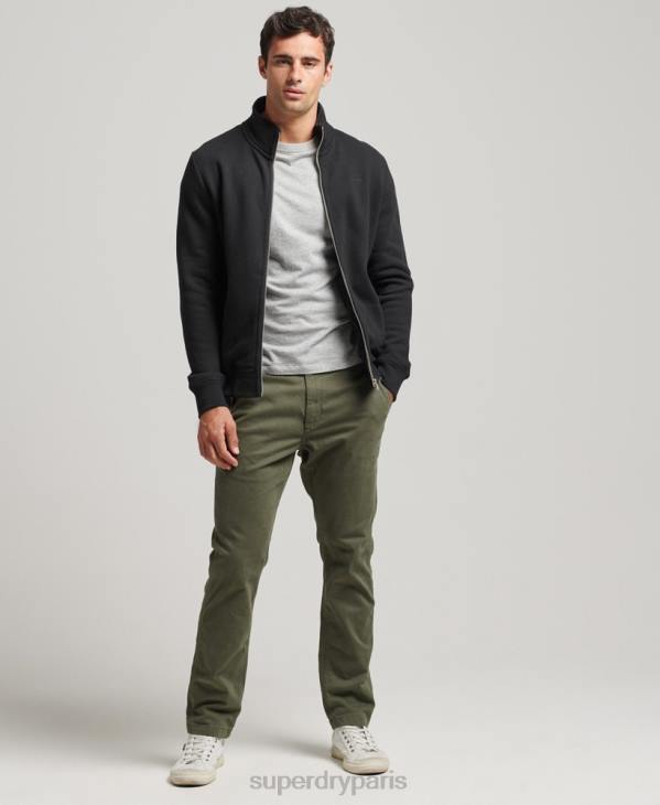Superdry Hommes haut de survêtement zippé en coton bio à logo vintage D64Z5030 vêtements noir