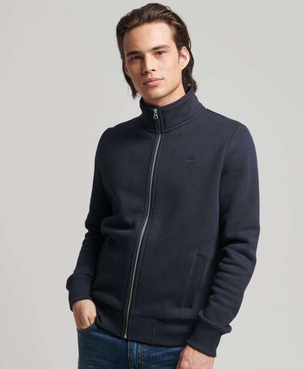 Superdry Hommes haut de survêtement zippé en coton bio à logo vintage D64Z5041 vêtements marine