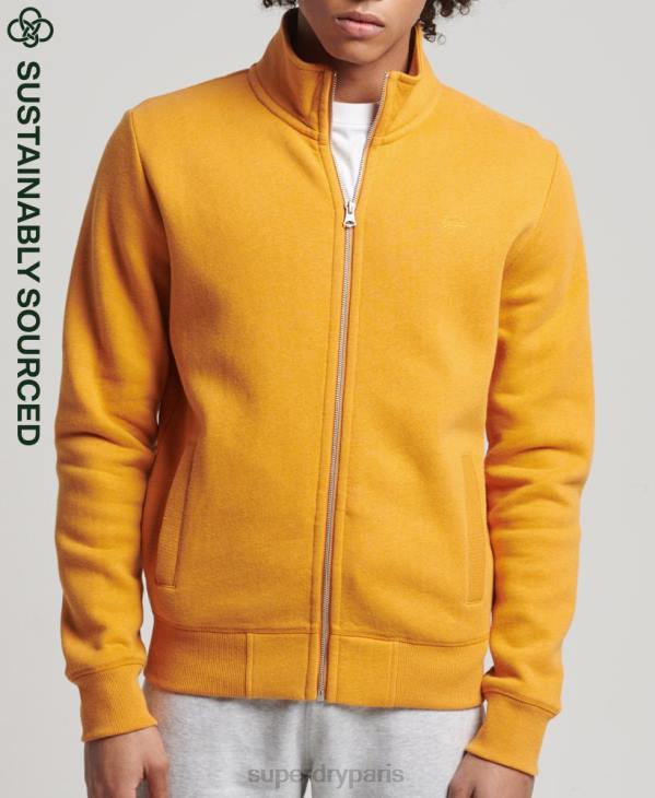 Superdry Hommes haut de survêtement zippé en coton bio à logo vintage D64Z5054 vêtements jaune