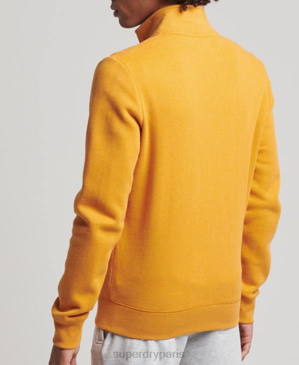 Superdry Hommes haut de survêtement zippé en coton bio à logo vintage D64Z5054 vêtements jaune