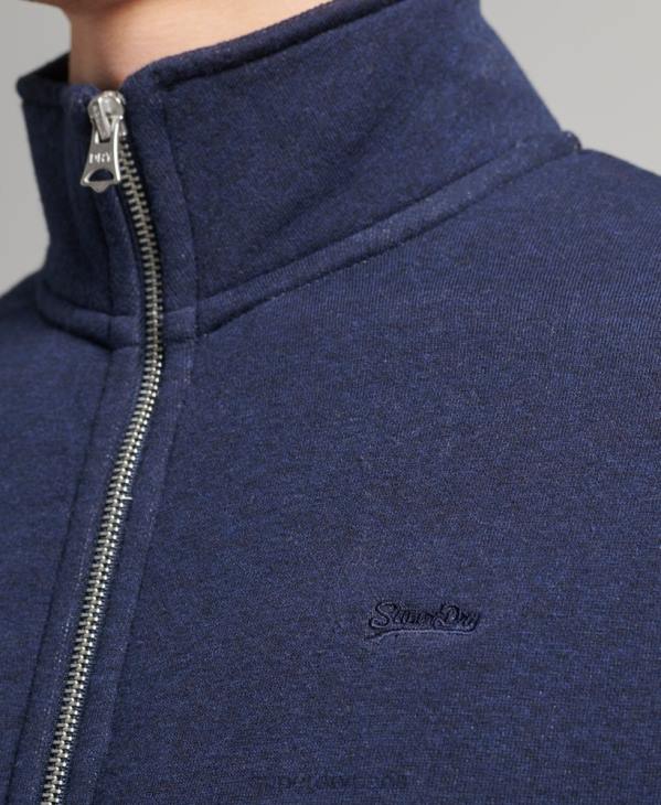 Superdry Hommes haut de survêtement zippé en coton bio à logo vintage D64Z5083 vêtements marine