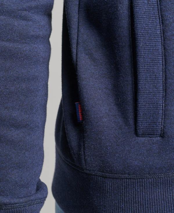Superdry Hommes haut de survêtement zippé en coton bio à logo vintage D64Z5083 vêtements marine