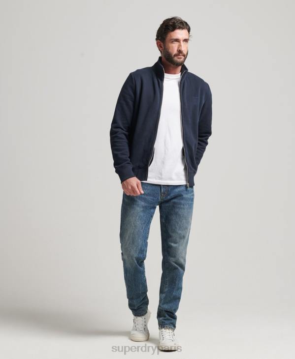 Superdry Hommes haut de survêtement zippé en coton bio à logo vintage D64Z5085 vêtements marine