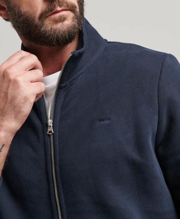 Superdry Hommes haut de survêtement zippé en coton bio à logo vintage D64Z5085 vêtements marine