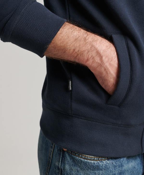 Superdry Hommes haut de survêtement zippé en coton bio à logo vintage D64Z5085 vêtements marine