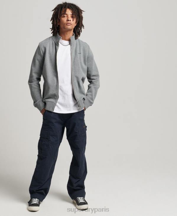 Superdry Hommes haut de survêtement zippé en coton bio à logo vintage D64Z5094 vêtements gris