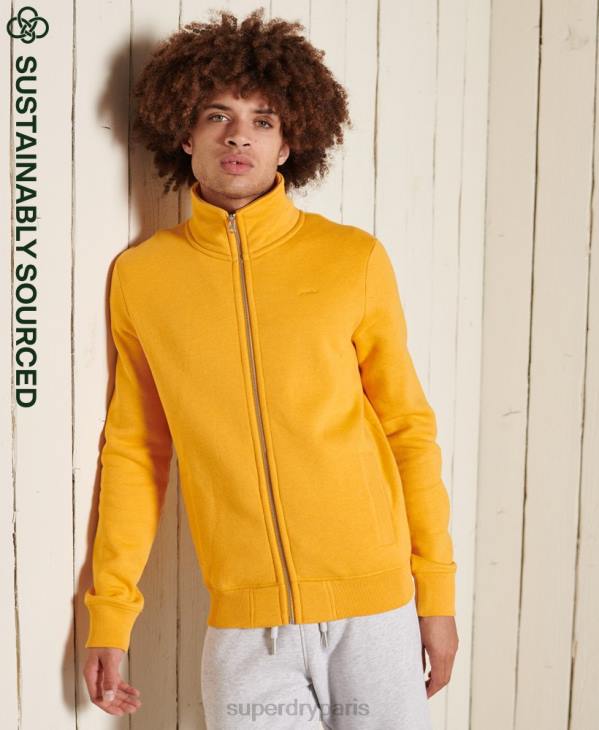 Superdry Hommes haut de survêtement zippé en coton bio à logo vintage D64Z5095 vêtements jaune