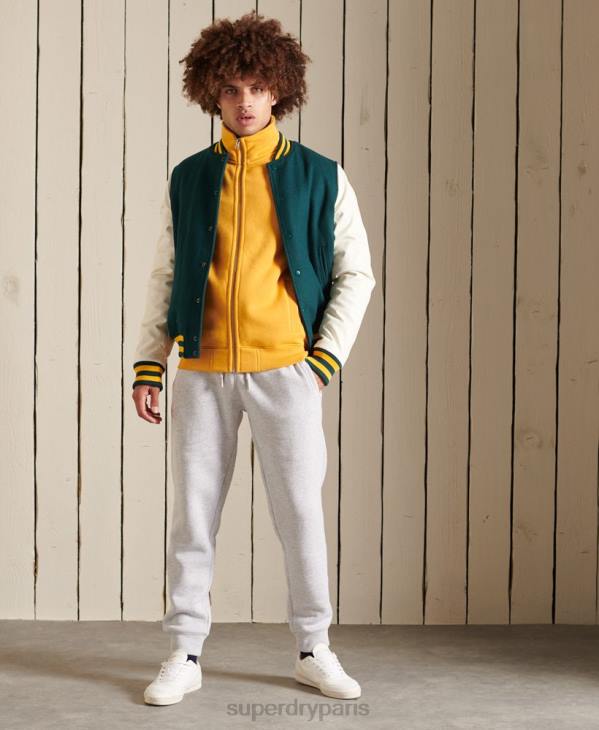 Superdry Hommes haut de survêtement zippé en coton bio à logo vintage D64Z5095 vêtements jaune