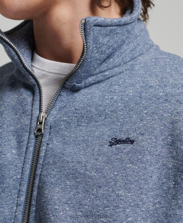 Superdry Hommes haut de survêtement zippé en coton bio à logo vintage D64Z5127 vêtements bleu