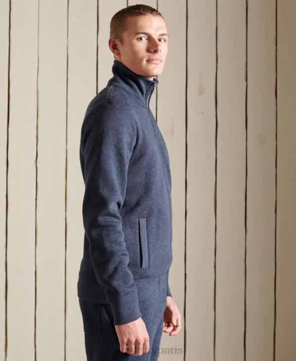 Superdry Hommes haut de survêtement zippé en coton bio à logo vintage D64Z5136 vêtements marine