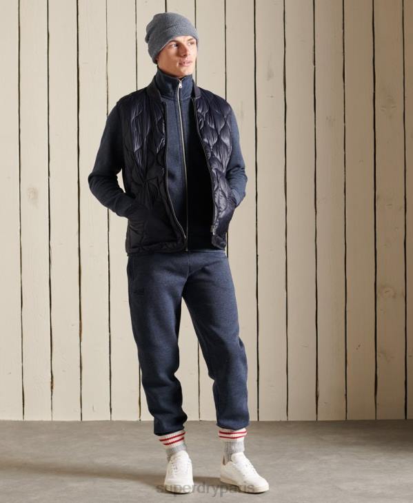 Superdry Hommes haut de survêtement zippé en coton bio à logo vintage D64Z5136 vêtements marine