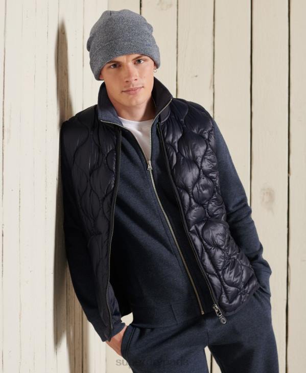 Superdry Hommes haut de survêtement zippé en coton bio à logo vintage D64Z5136 vêtements marine