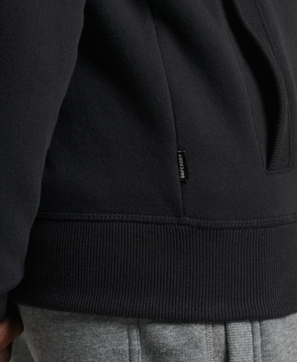 Superdry Hommes haut de survêtement zippé en coton bio à logo vintage D64Z5153 vêtements noir