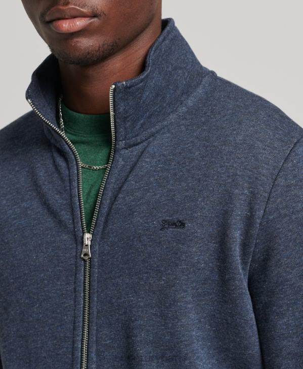 Superdry Hommes haut de survêtement zippé en coton bio à logo vintage D64Z5154 vêtements marine
