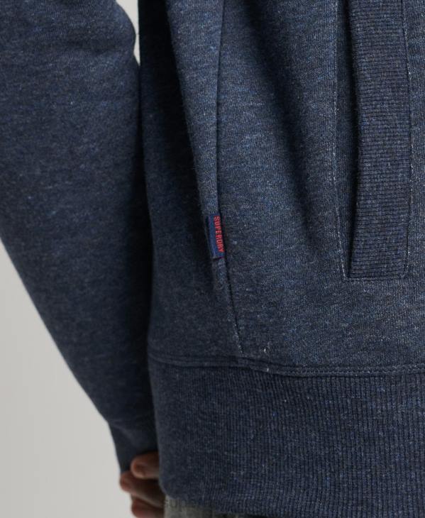 Superdry Hommes haut de survêtement zippé en coton bio à logo vintage D64Z5154 vêtements marine