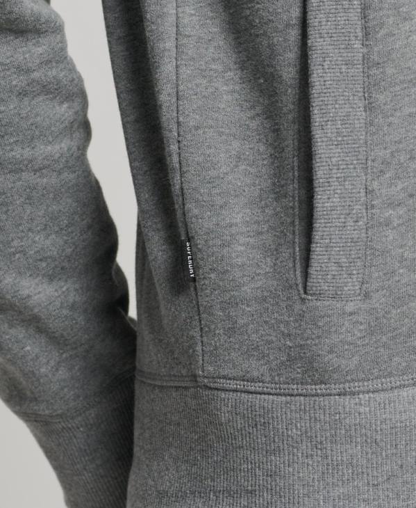 Superdry Hommes haut de survêtement zippé en coton bio à logo vintage D64Z5175 vêtements gris