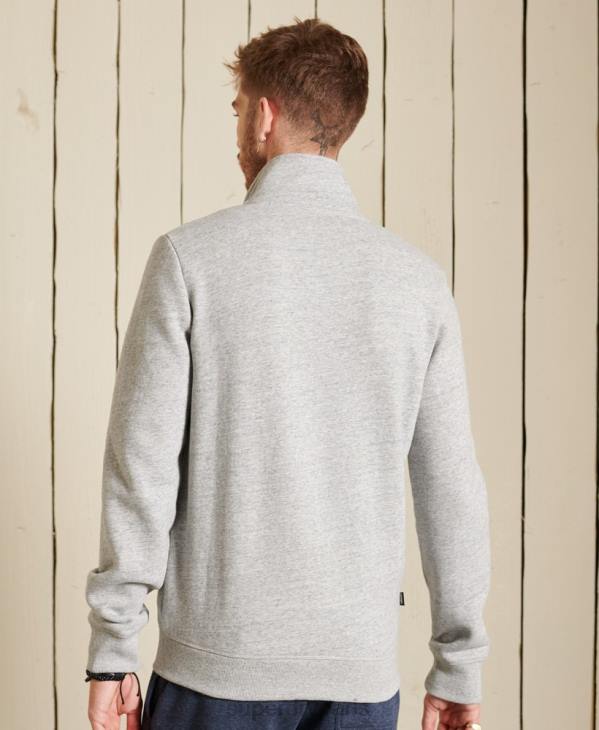 Superdry Hommes haut de survêtement zippé en coton bio à logo vintage D64Z5201 vêtements gris