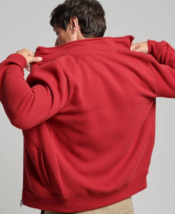 Superdry Hommes haut de survêtement zippé à logo brodé D64Z632 vêtements rouge