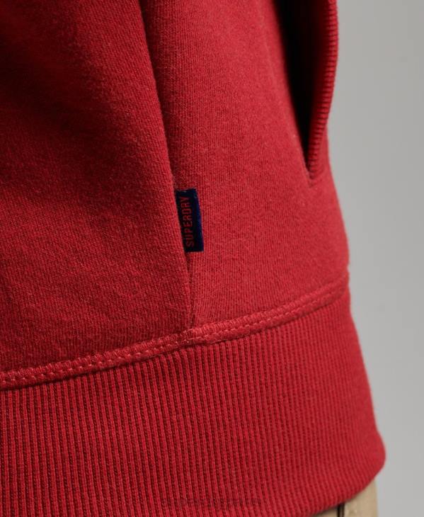 Superdry Hommes haut de survêtement zippé à logo brodé D64Z632 vêtements rouge