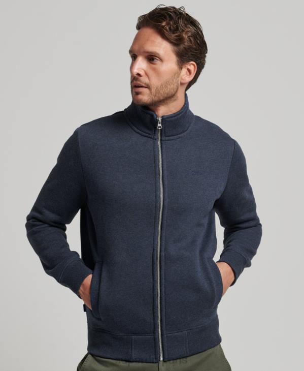 Superdry Hommes haut de survêtement zippé à logo brodé D64Z730 vêtements marine