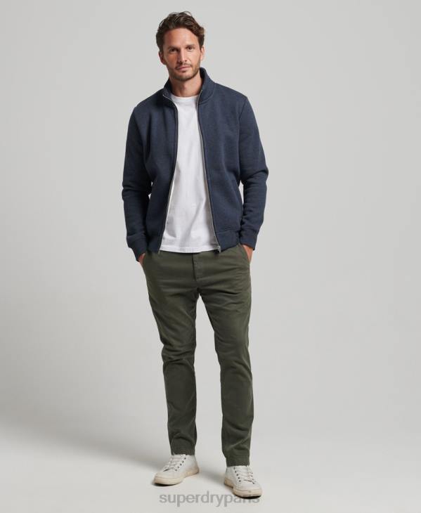 Superdry Hommes haut de survêtement zippé à logo brodé D64Z730 vêtements marine