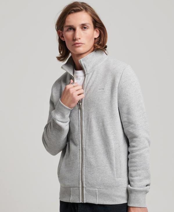 Superdry Hommes haut de survêtement zippé à logo brodé D64Z739 vêtements gris