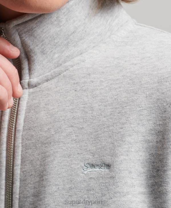 Superdry Hommes haut de survêtement zippé à logo brodé D64Z739 vêtements gris