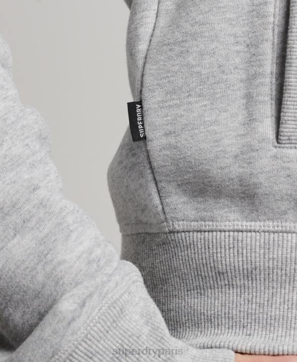 Superdry Hommes haut de survêtement zippé à logo brodé D64Z739 vêtements gris