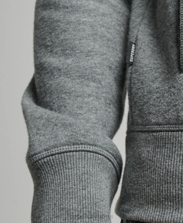 Superdry Hommes haut de survêtement zippé à logo brodé D64Z755 vêtements gris