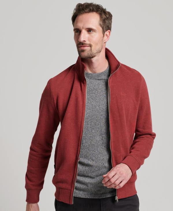 Superdry Hommes haut de survêtement zippé à logo brodé D64Z825 vêtements rouge