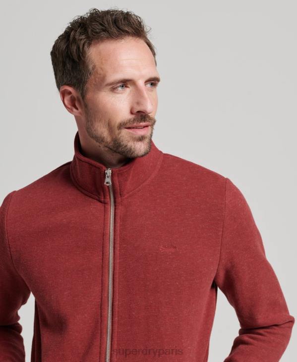 Superdry Hommes haut de survêtement zippé à logo brodé D64Z825 vêtements rouge