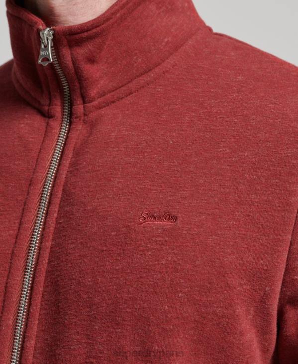 Superdry Hommes haut de survêtement zippé à logo brodé D64Z825 vêtements rouge