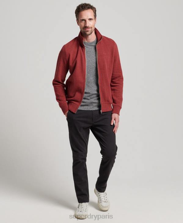 Superdry Hommes haut de survêtement zippé à logo brodé D64Z825 vêtements rouge