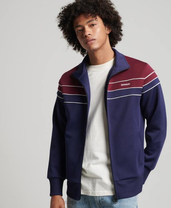 Superdry Hommes haut de survêtement zippé vintage D64Z834 vêtements marine