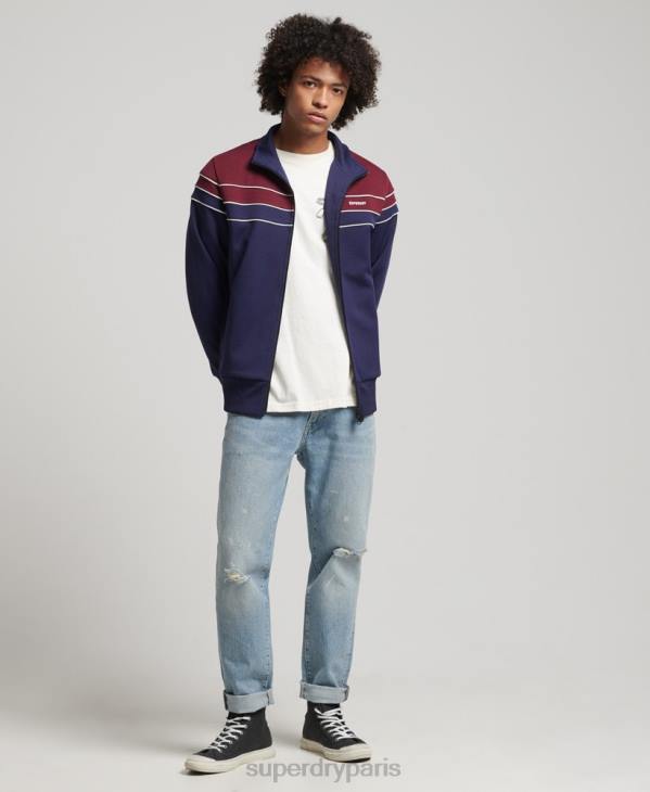 Superdry Hommes haut de survêtement zippé vintage D64Z834 vêtements marine