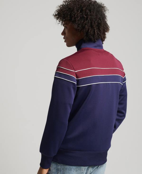 Superdry Hommes haut de survêtement zippé vintage D64Z834 vêtements marine