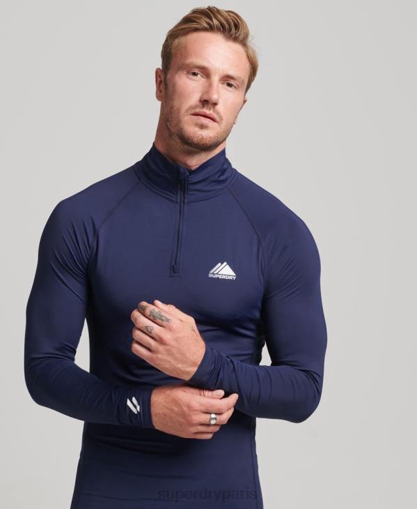 Superdry Hommes haut à demi-zip D64Z1382 vêtements marine