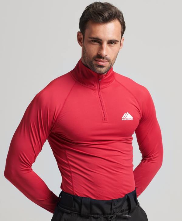 Superdry Hommes haut à demi-zip D64Z1384 vêtements rouge