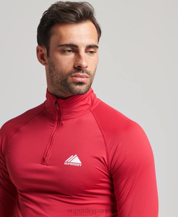 Superdry Hommes haut à demi-zip D64Z1384 vêtements rouge