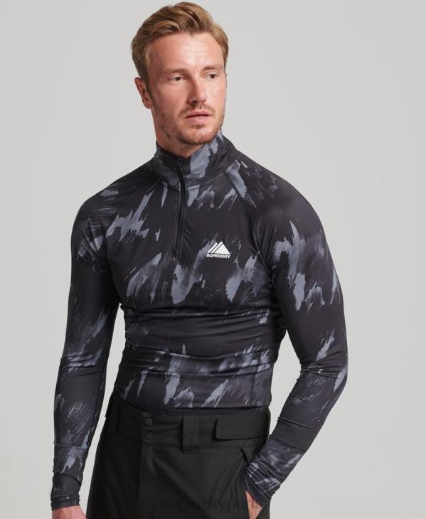 Superdry Hommes haut à demi-zip D64Z1387 vêtements noir