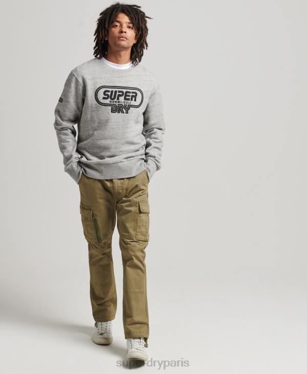 Superdry Hommes jeu vintage sur le sweat à logo des années 90 D64Z5058 vêtements gris
