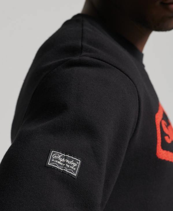 Superdry Hommes jeu vintage sur le sweat à logo des années 90 D64Z5074 vêtements noir