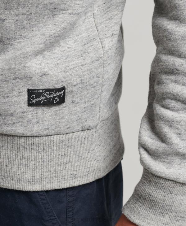 Superdry Hommes pull molletonné vintage du centre-ville D64Z5019 vêtements gris