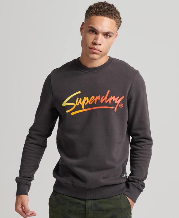 Superdry Hommes pull molletonné vintage du centre-ville D64Z5088 vêtements brun