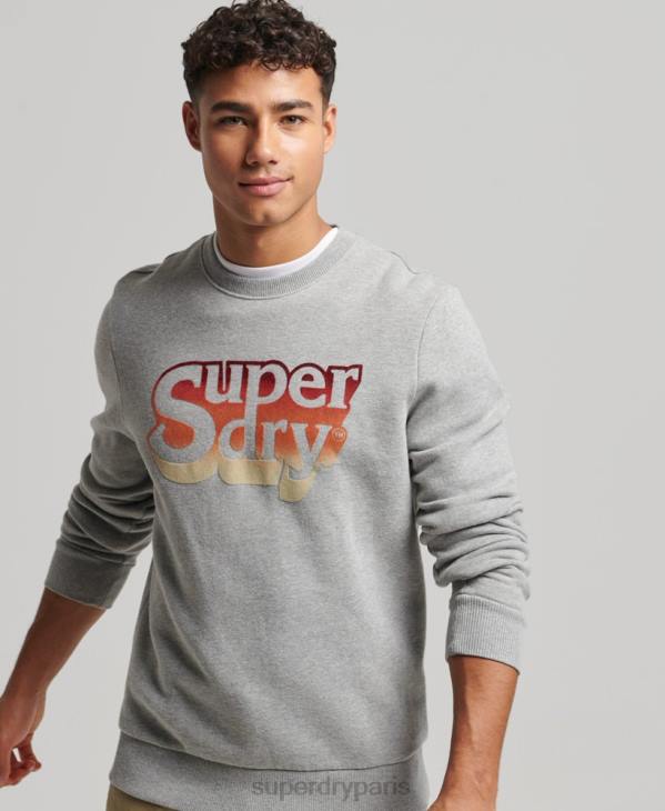 Superdry Hommes équipage d'ombre vintage D64Z578 vêtements gris clair