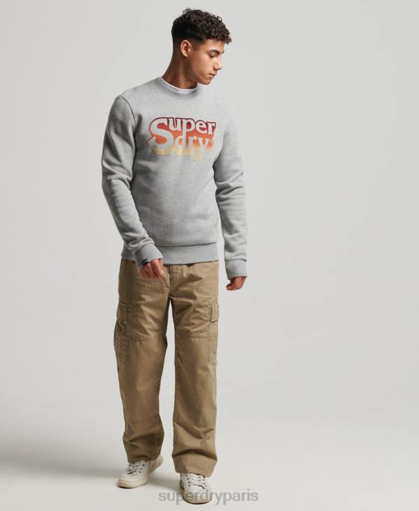 Superdry Hommes équipage d'ombre vintage D64Z578 vêtements gris clair